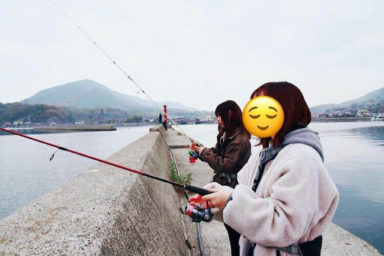 釣りをしてる私たち