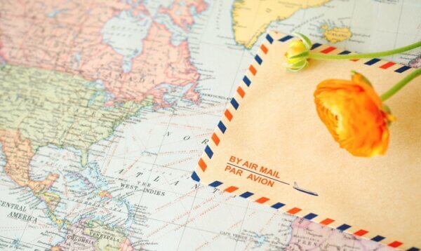 アメリカ　手紙　地図